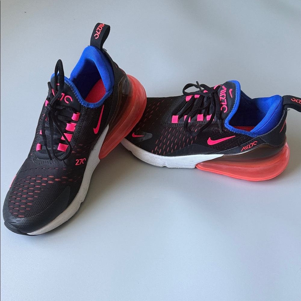 Nike Air 270 Black Sneakers with Pink and Blue Accents